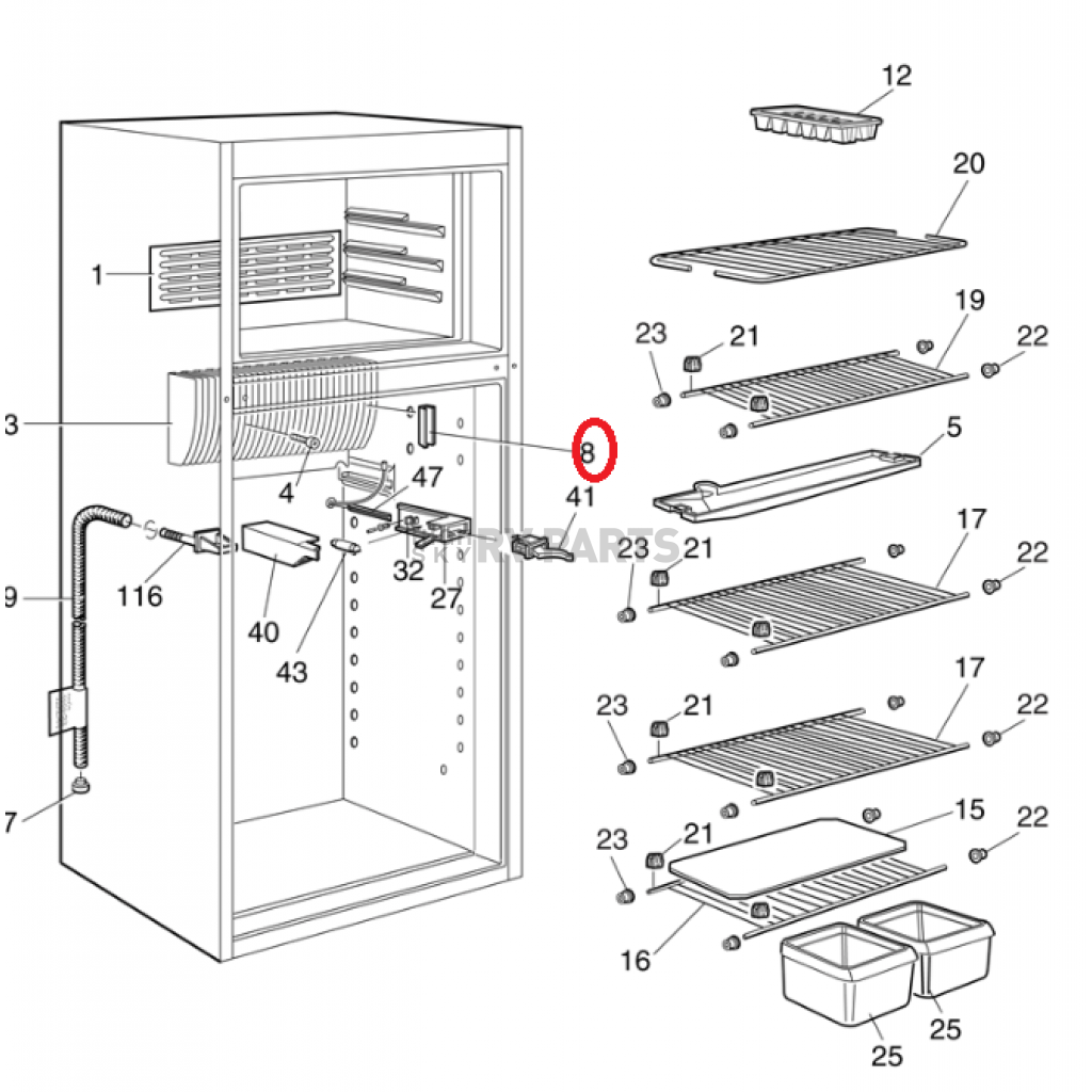 Dometic Refrigerator Thermostat Cover Plate 2890050004